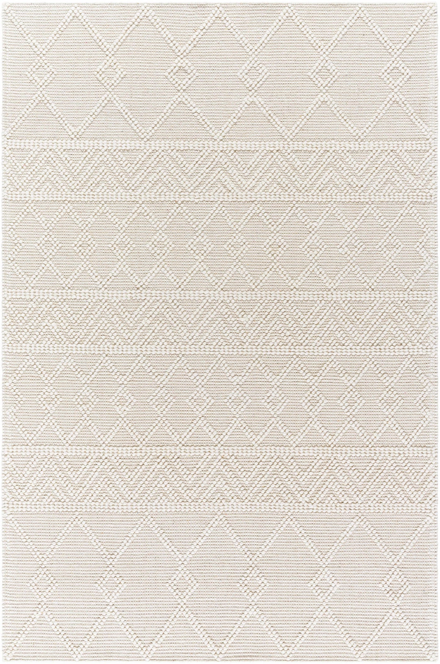 Caelum White Wool-Blend Rug by Boutique Rugs