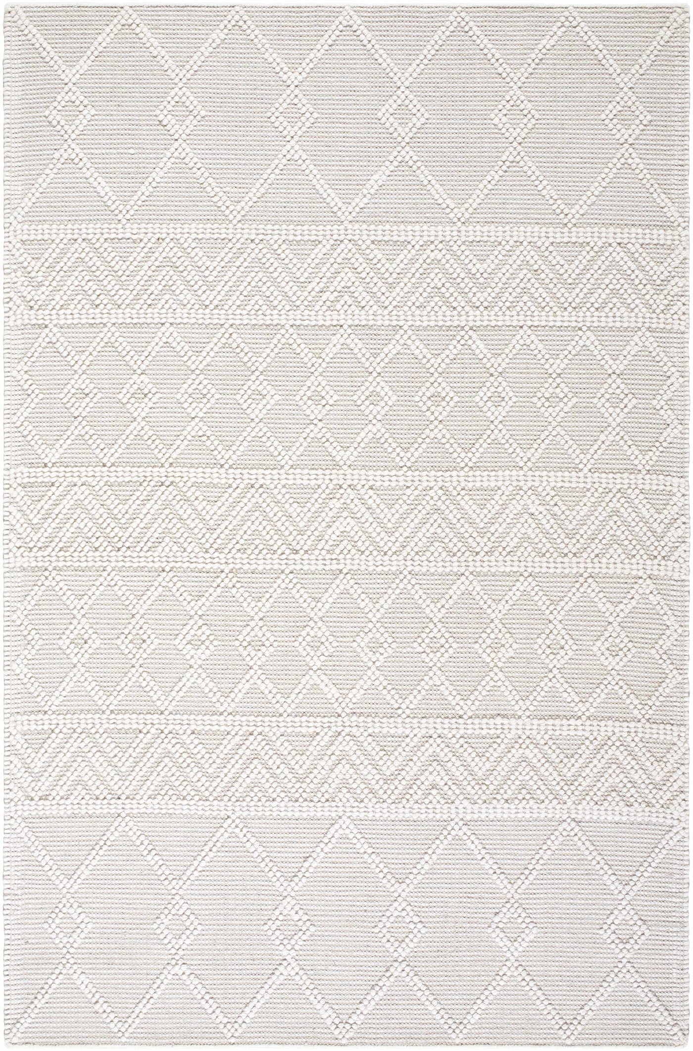 Caelum White Wool-Blend Rug by Boutique Rugs