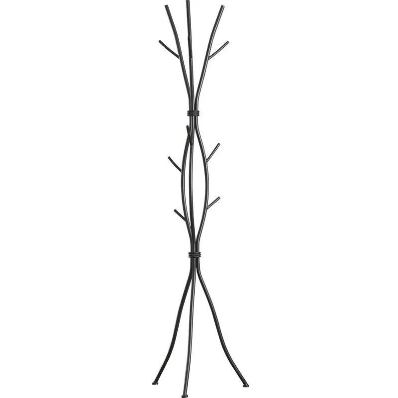 Metal Tree Branch Style Coat Rack with Multiple Hooks in Black by HomePacific