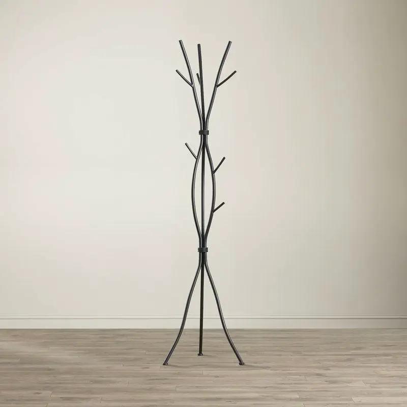 Metal Tree Branch Style Coat Rack with Multiple Hooks in Black by HomePacific