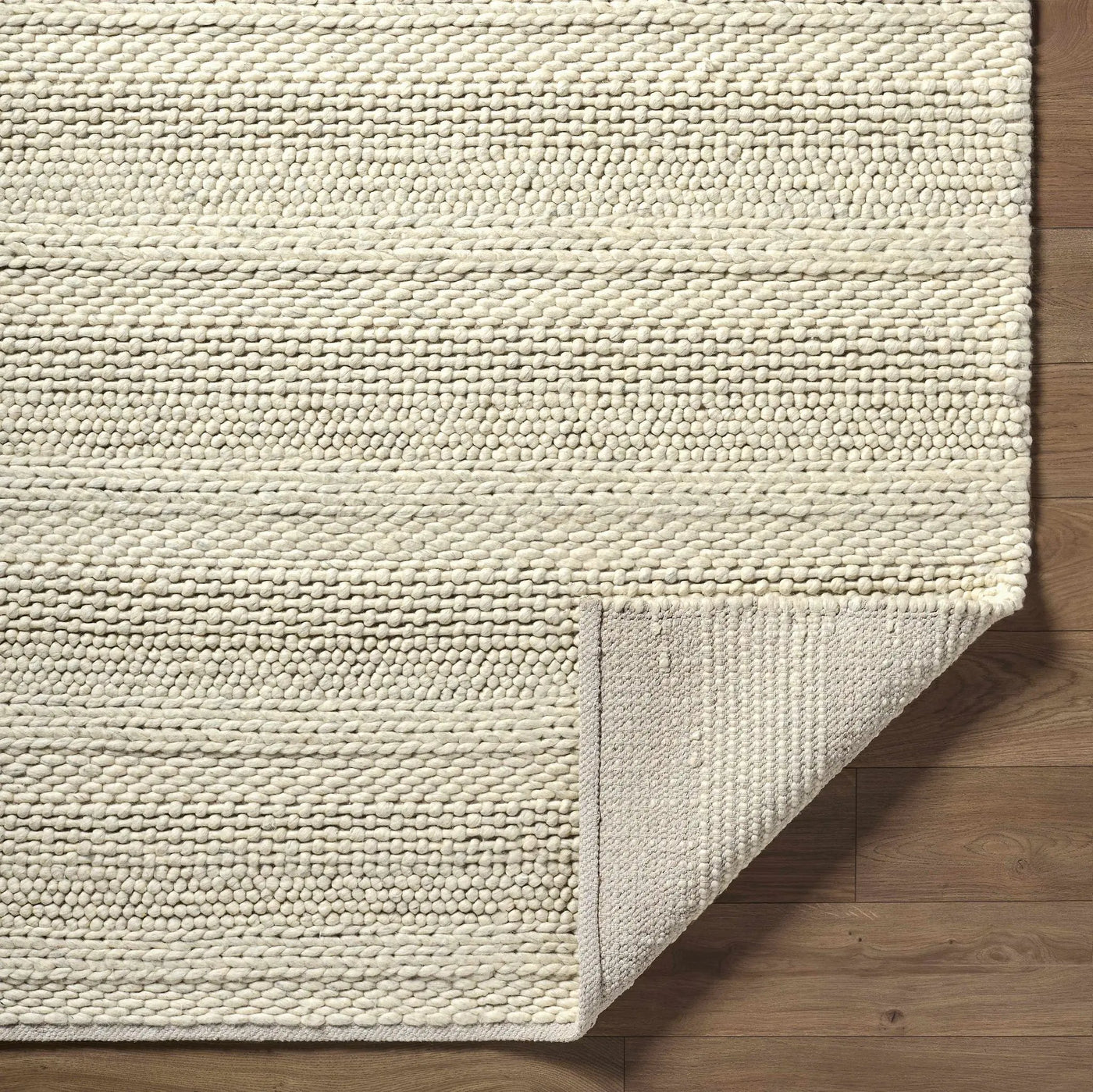 Clarke Beige Textured Wool Rug by Boutique Rugs
