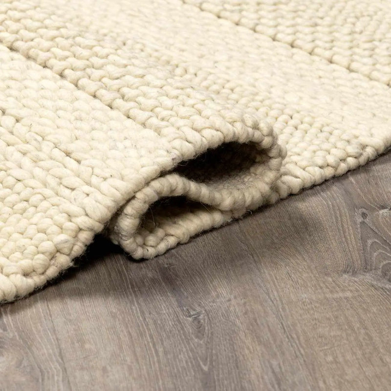 Clarke Beige Textured Wool Rug by Boutique Rugs