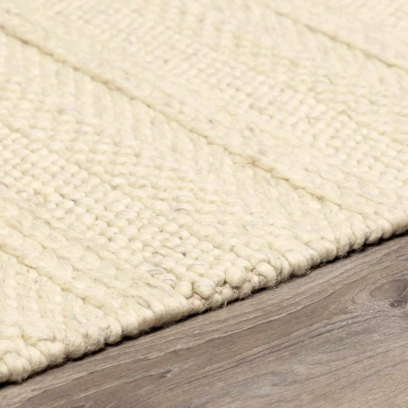 Clarke Beige Textured Wool Rug by Boutique Rugs