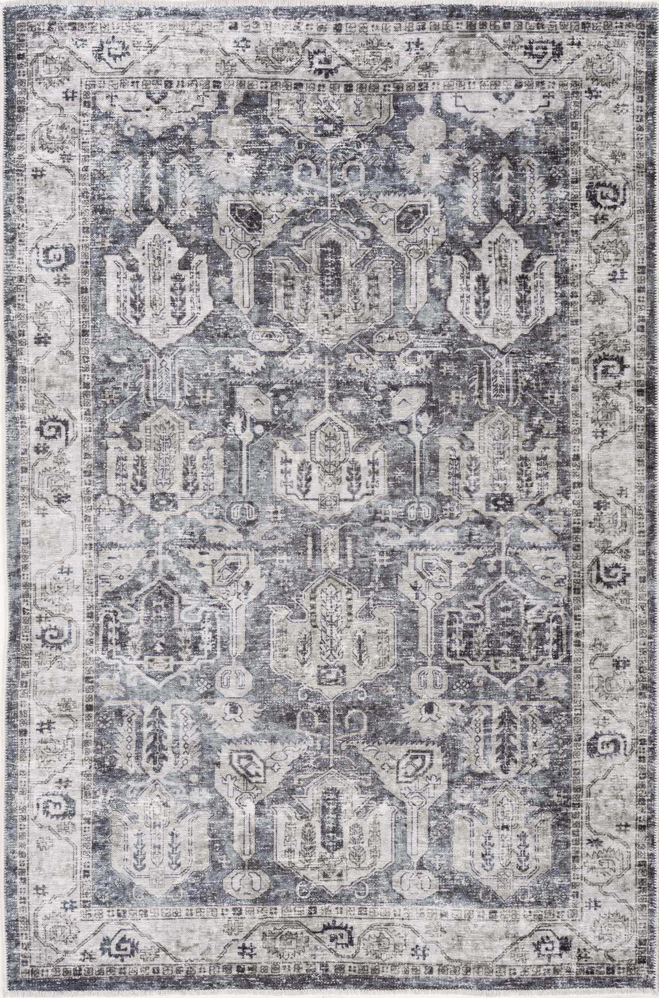 Off White Holi-4602 Washable Area Rug - Clearance by Boutique Rugs
