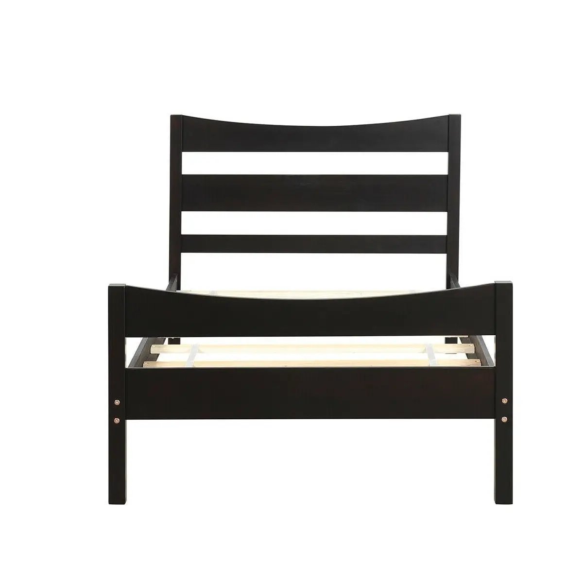 Twin size Farmhouse Style Pine Wood Platform Bed Frame in Espresso by HomePacific