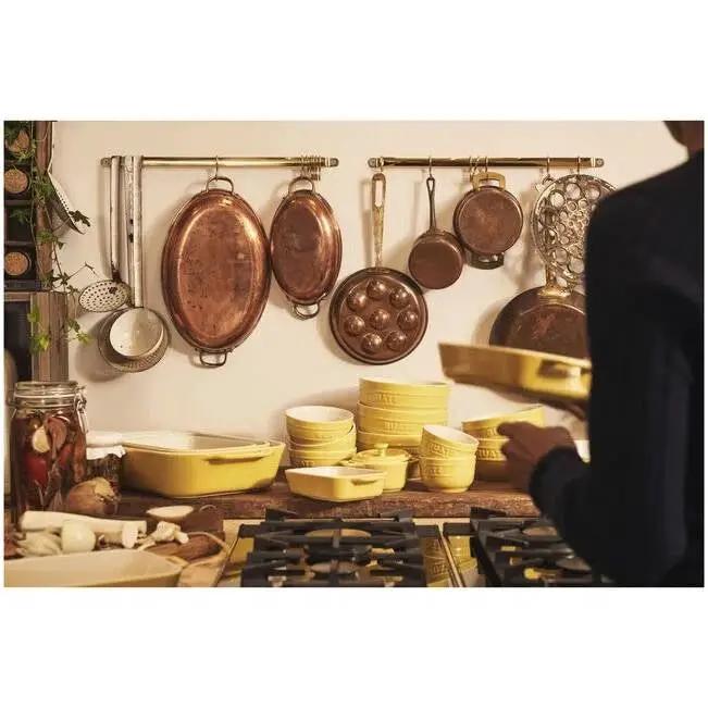 2 Piece Ceramic Stoneware Bakeware Casserole Baking Dish Set in Yellow / Ivory by HomePacific