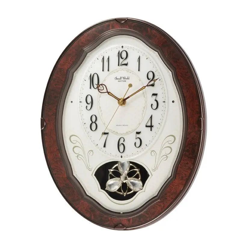 Wood Frame Pendulum Wall Clock - Plays Melodies on the Hour by HomePacific