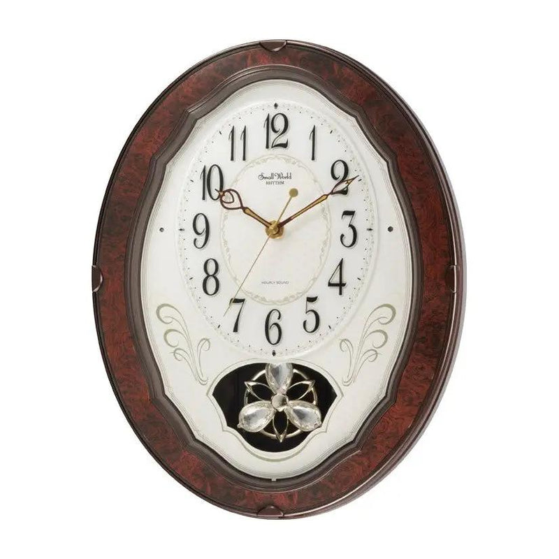 Wood Frame Pendulum Wall Clock - Plays Melodies on the Hour by HomePacific
