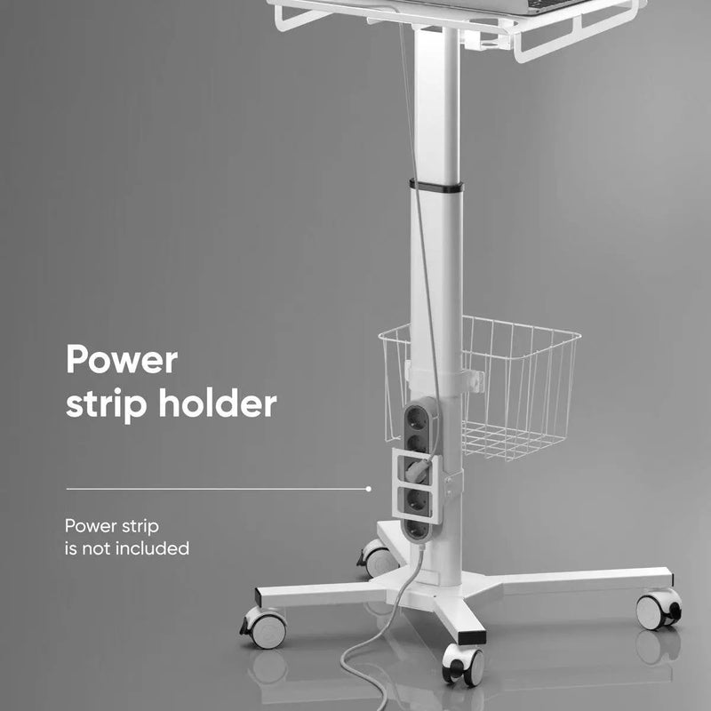 Hospital Style White Mobile Stand-Up Computer Desk Portable Workstation by HomePacific