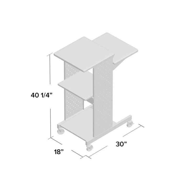 Dark Grey Metal Multifunction Mobile Stand-Up Computer Desk Workstation by HomePacific