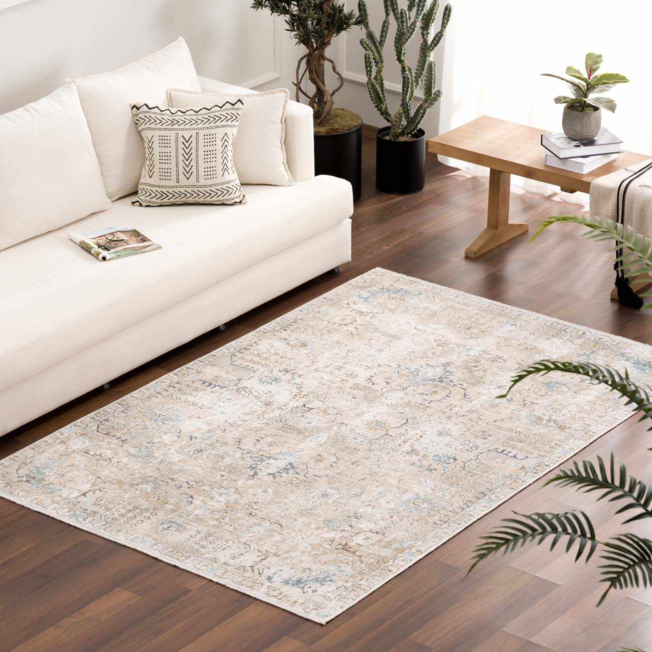 Beige Holi-4600 Washable Area Rug - Clearance by Boutique Rugs