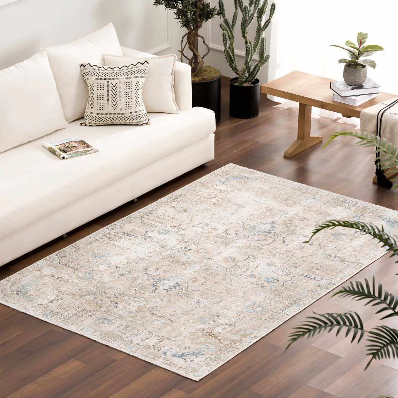 Beige Holi-4600 Washable Area Rug - Clearance by Boutique Rugs
