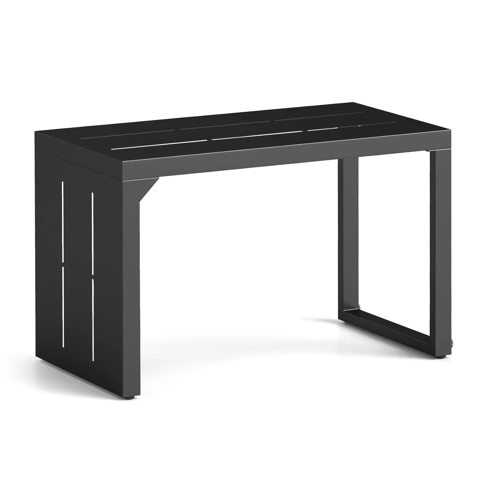 C-Shaped End Table Convertible Coffee Table with Adjustable Foot Pads-Black by DirectDeals