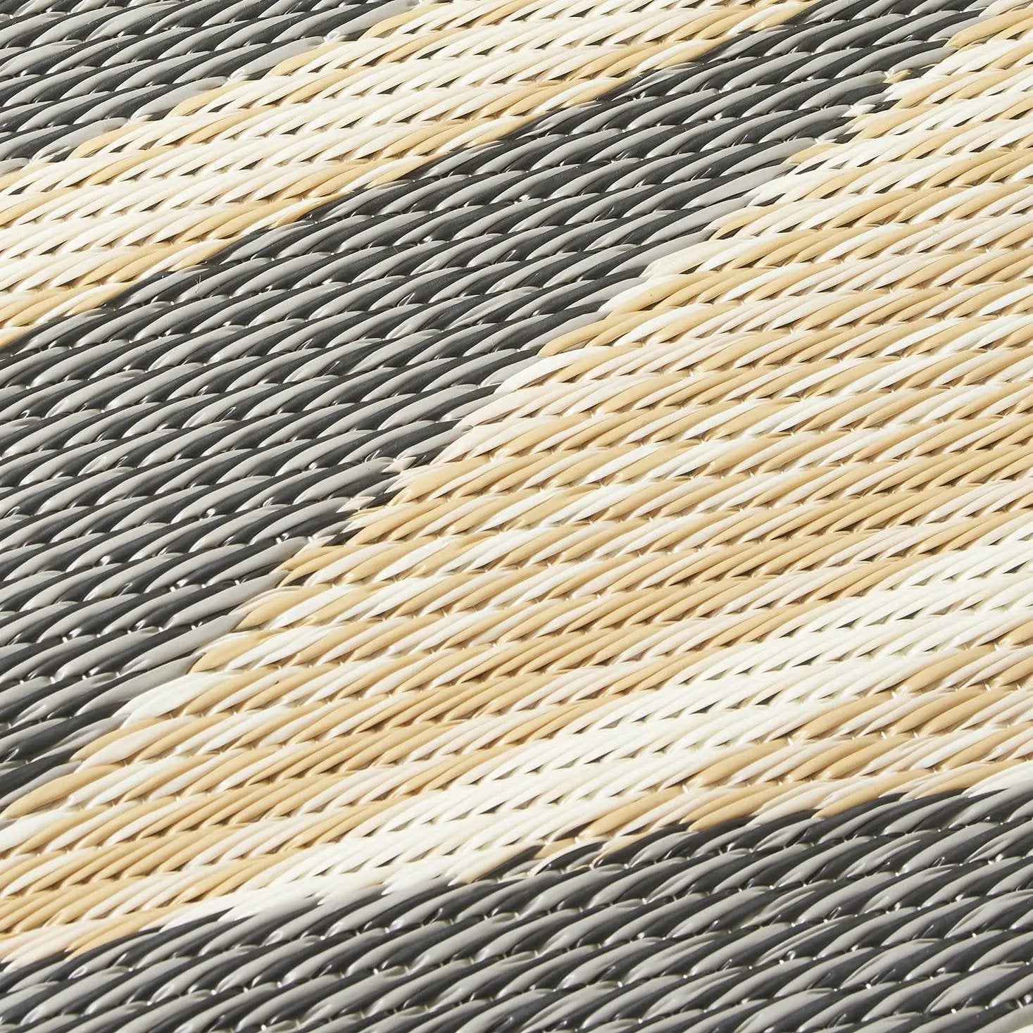 Cairo - Natural & Black Outdoor Rug for Patio by Fab Habitat