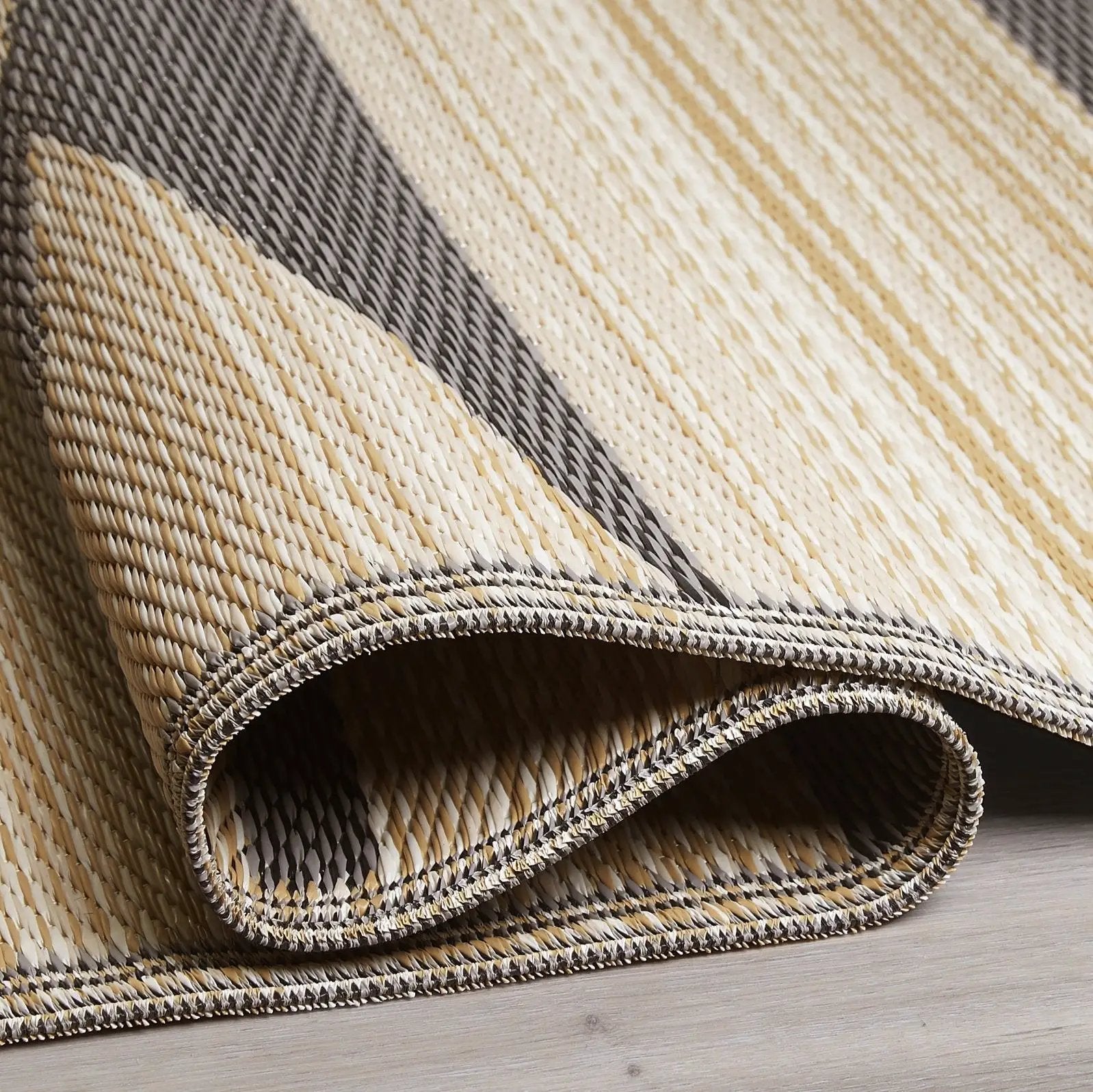 Cairo - Natural & Black Outdoor Rug for Patio by Fab Habitat