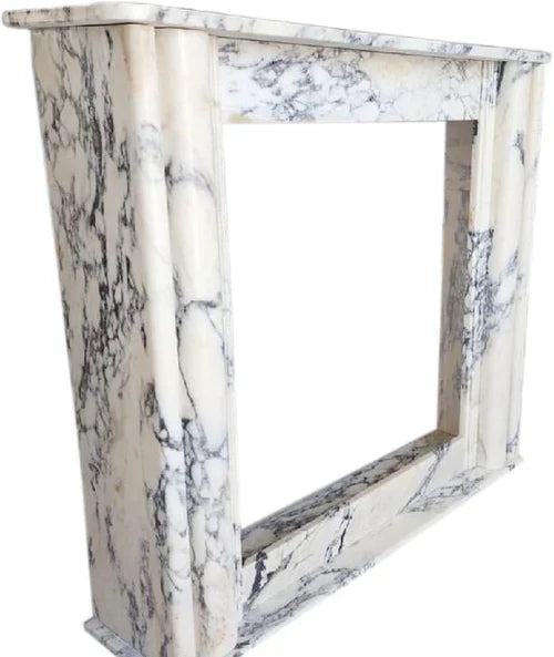 Calacatta Viola Marble Hand-carved Fireplace Mantel Polished (L)54" (H)45" (D)8" by GobekDesign