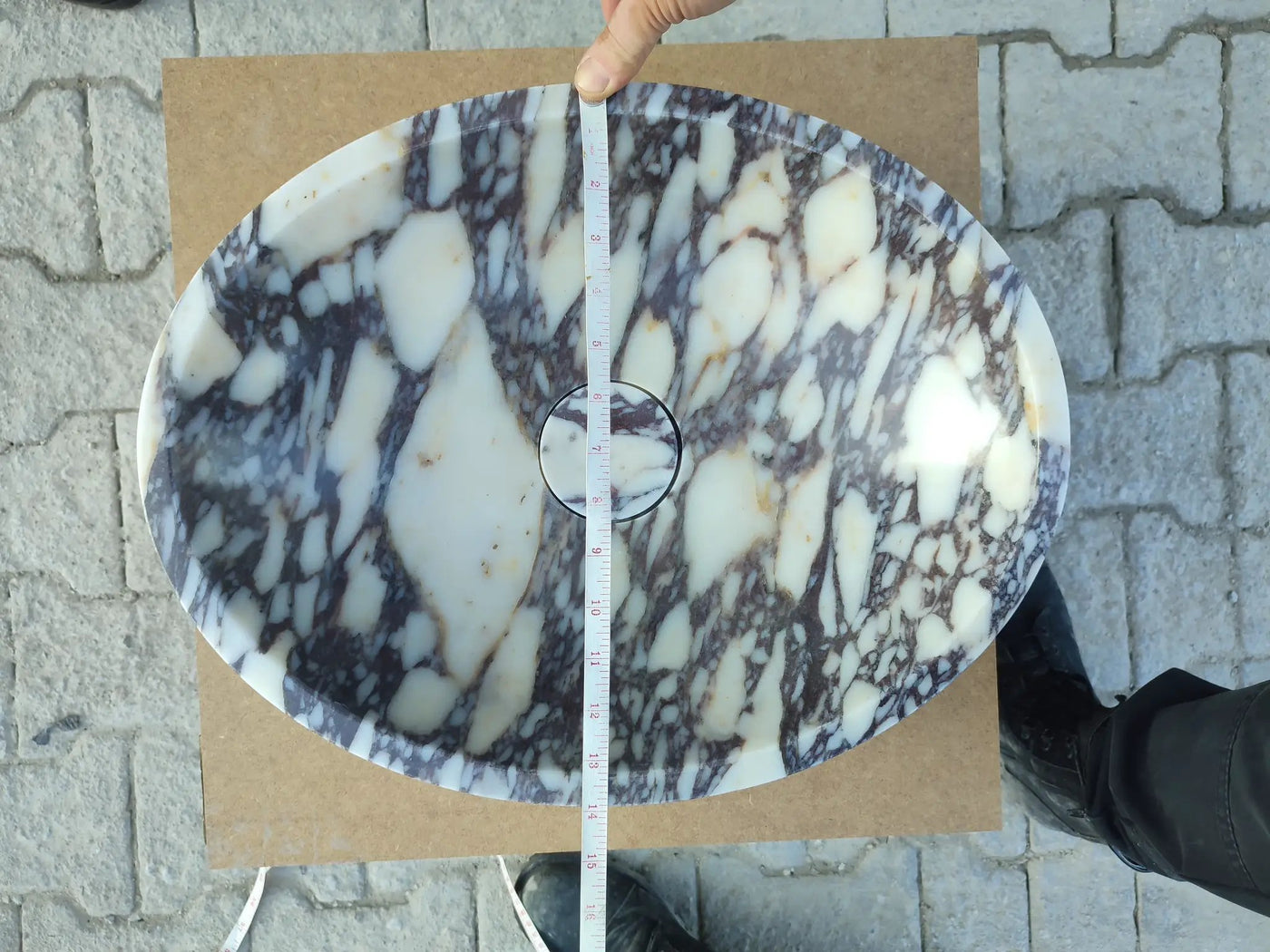Calacatta Viola Marble Oval Above Vanity Bathroom Sink 14x18x5 by GobekDesign