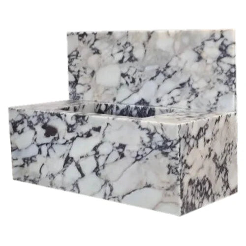 Calacatta Viola Marble Rectangular Wall-mount Bathroom Sink with 10" Backsplash (W)16" (L)32" (H)10" by GobekDesign