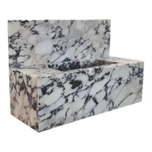 Calacatta Viola Marble Wall-mount Bathroom Sink 16x32 with Backsplash by GobekDesign