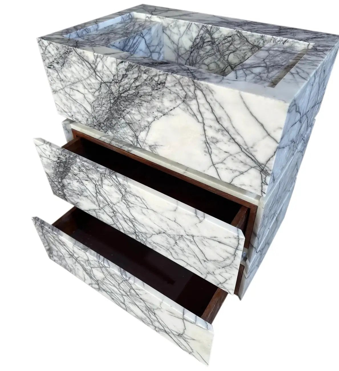 Calacatta Viola Marble Pedestal Sink - Handcrafted Stand Alone 20x30x34 by GobekDesign