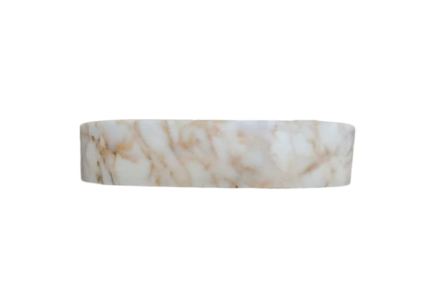 Calacatta Gold Marble Above Vanity Oval Curved Polished Vessel Sink 16x24x5 Inch by GobekDesign
