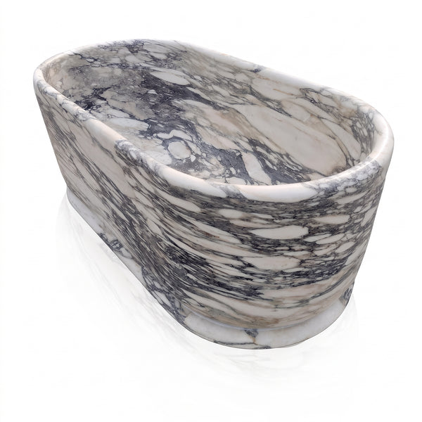 Calacatta Viola Marble Hand Carved Freestanding Bathtub 32x62 Polished, photo 2 of 5