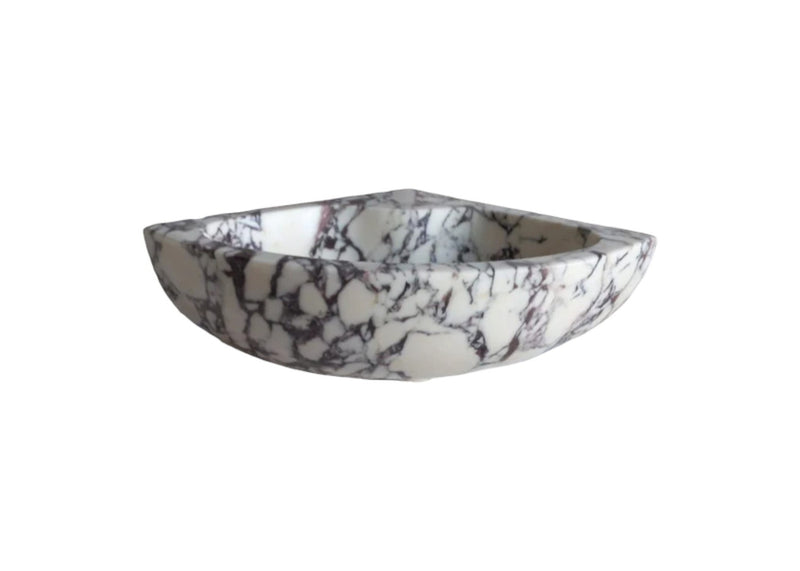 Calacatta Viola Marble Wall-Mount Bathroom Corner Vanity Sink (W)12" (L)12" (H)6" by GobekDesign