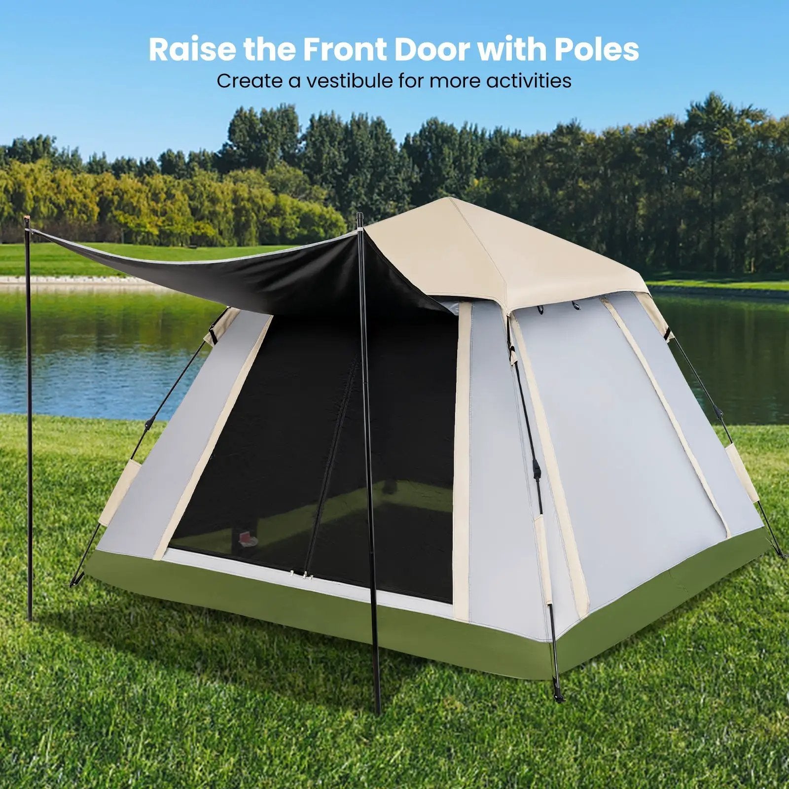 2-4 Person Instant Pop-up Camping Tent with Removable Rainfly by DirectDeals