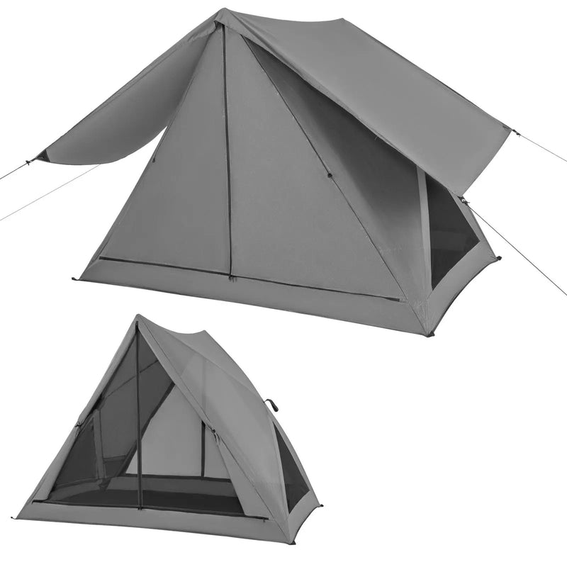Pop-up Camping Tent for 2-3 People with Carry Bag and Rainfly for Backpacking Hiking Trip-Gray by DirectDeals
