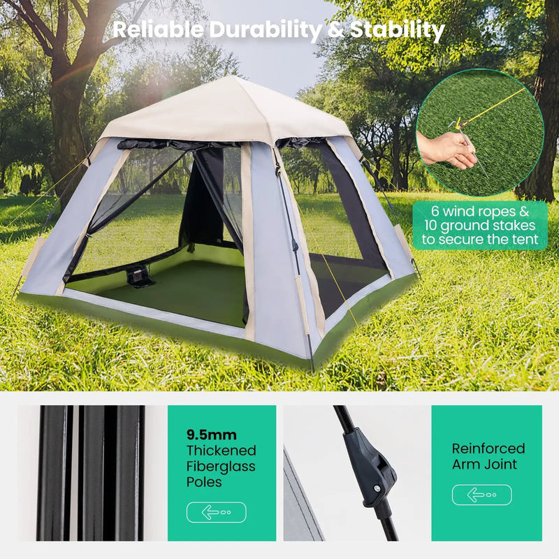 2-4 Person Instant Pop-up Camping Tent with Removable Rainfly by DirectDeals