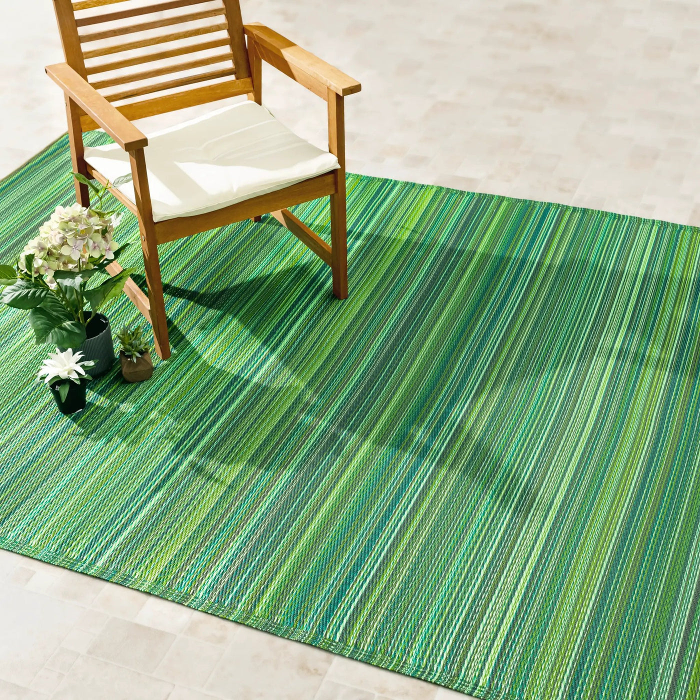 Cancun - Green Outdoor Rug for Patio by Fab Habitat
