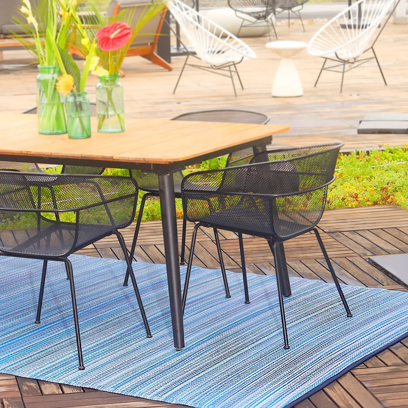 Cancun - Indigo Outdoor Rug for Patio by Fab Habitat