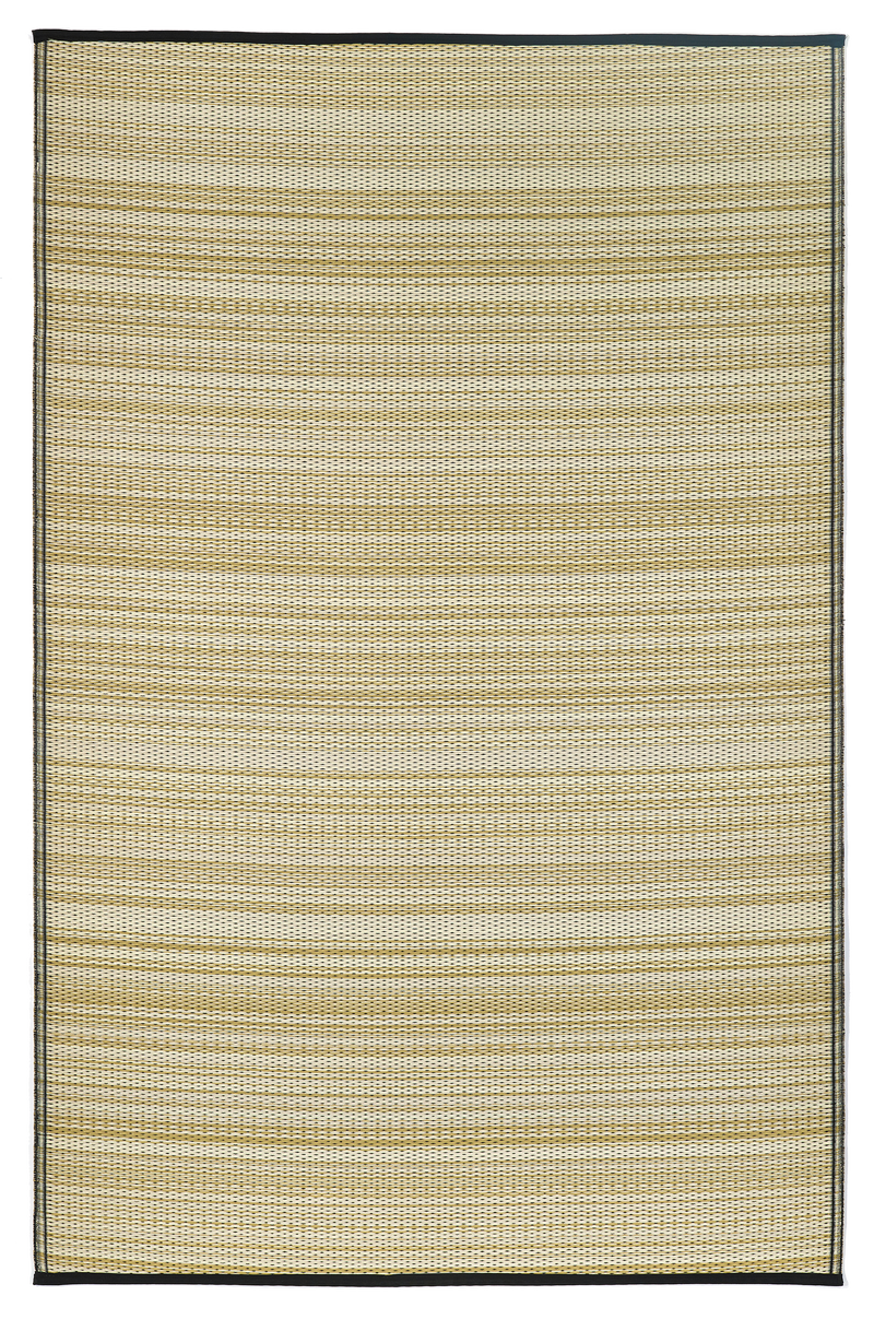 Cancun Shadow - Sand & Black Outdoor Rug for Patio by Fab Habitat
