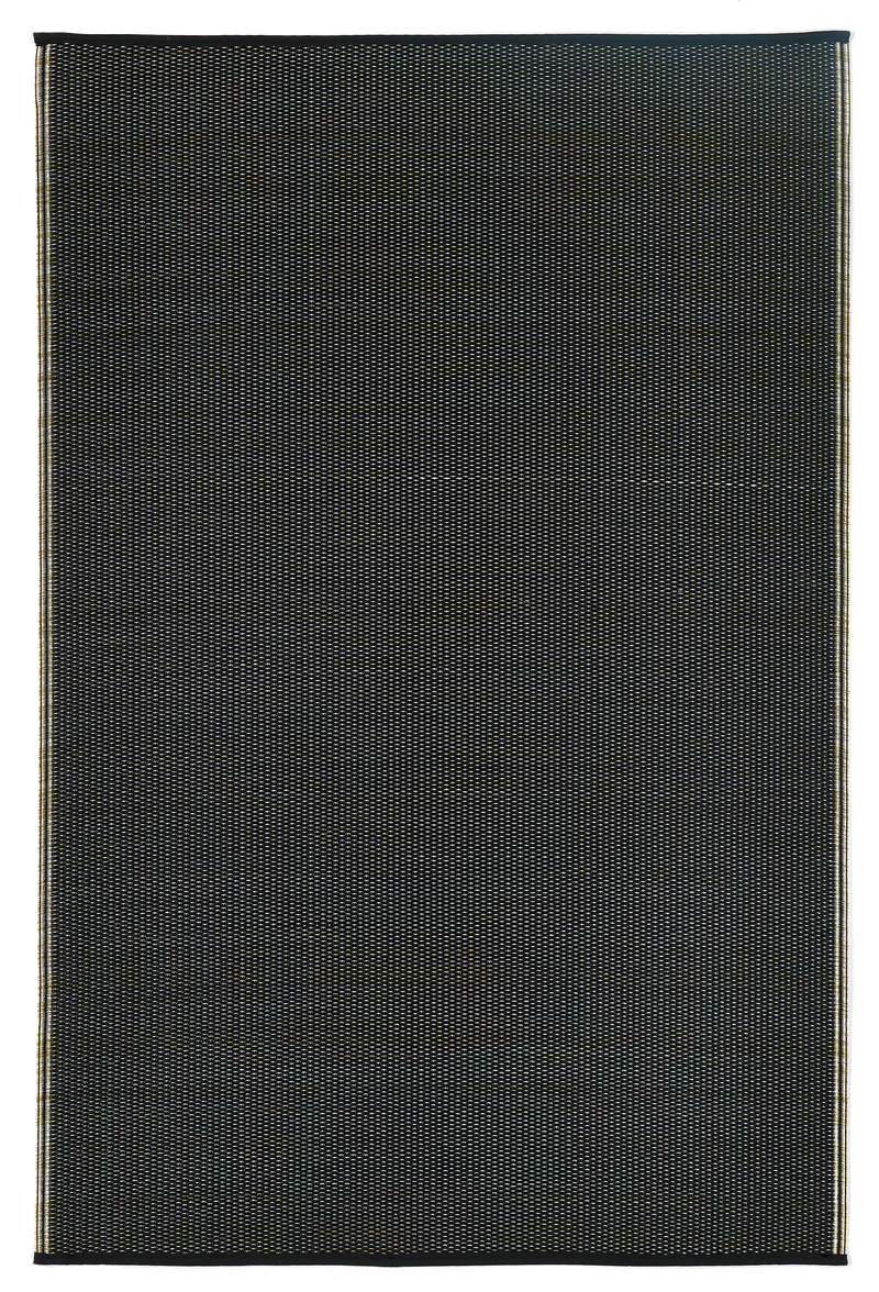 Cancun Shadow - Sand & Black Outdoor Rug for Patio by Fab Habitat