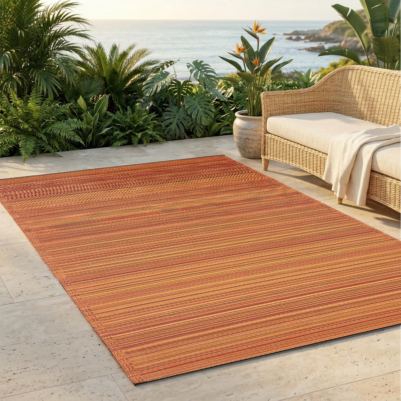 Cancun - Terracotta Outdoor Rug for Patio by Fab Habitat