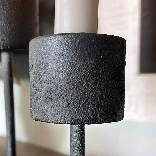 Distressed Black Metal Candle Holder by Decor Steals