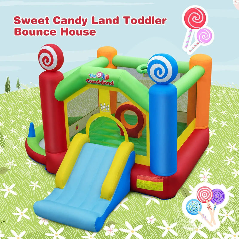 Candy Land Theme Kids Inflatable Bounce House with 735W Air Blower by DirectDeals