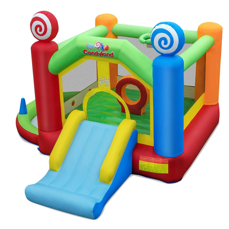 Candy Land Theme Kids Inflatable Bounce House with 735W Air Blower by DirectDeals