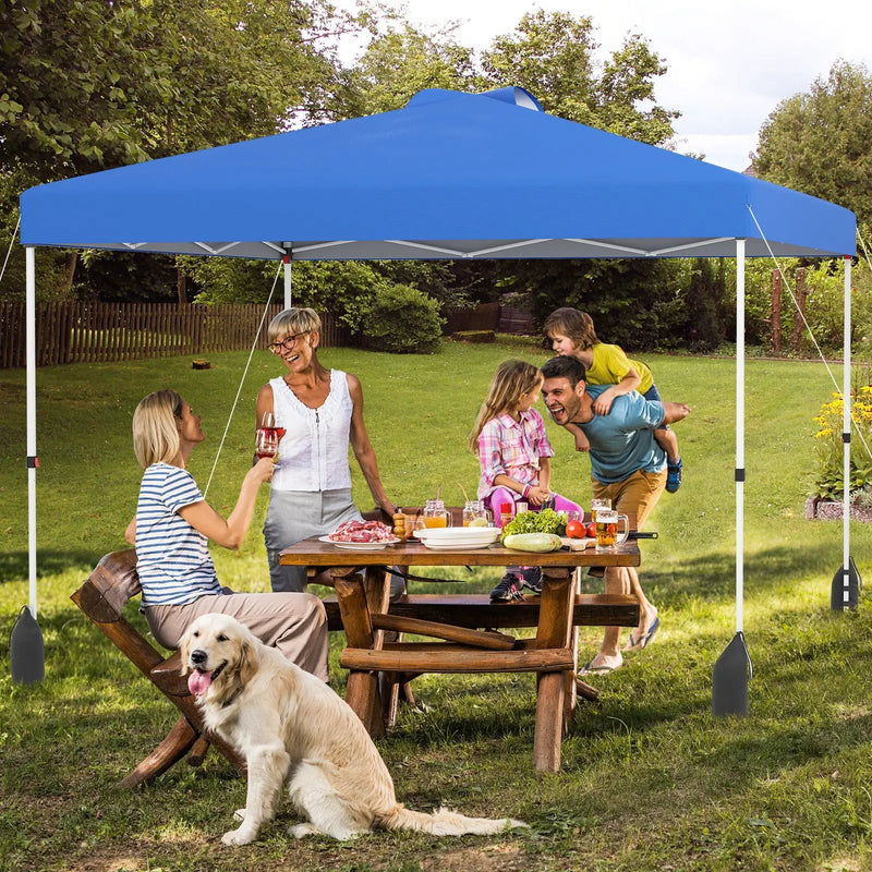 10 X 10 FT Pop up Canopy Tent with 1 Sidewall and Wheeled Bag by DirectDeals