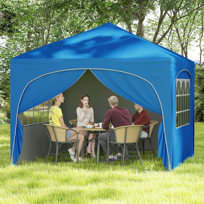 10 X 10 FT Pop up Canopy Tent with 4 Removable Sidewall by DirectDeals