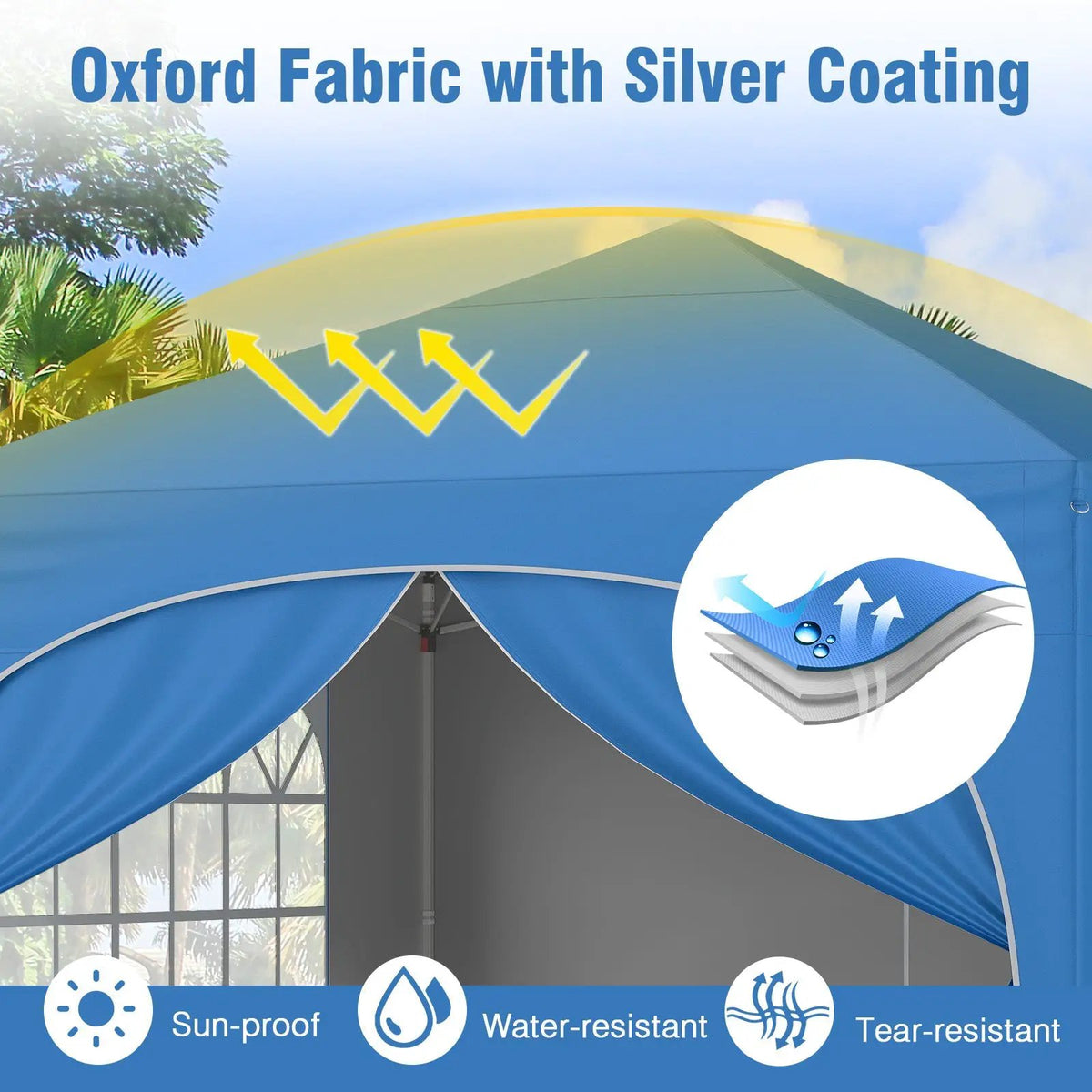 10 X 10 FT Pop up Canopy Tent with 4 Removable Sidewall by DirectDeals