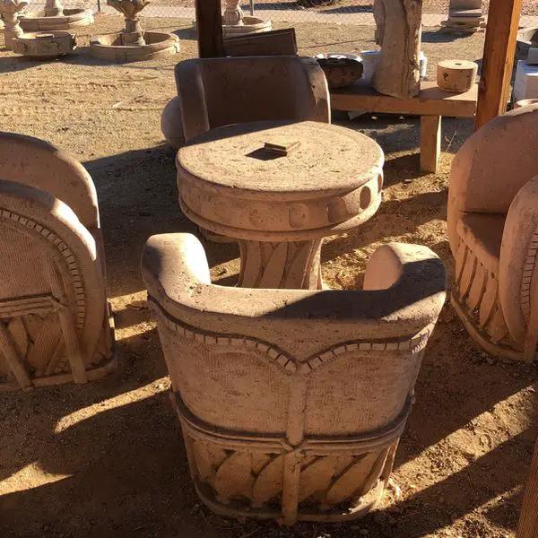 Cantera Stone Equipales Dining Set by Place Of Clay