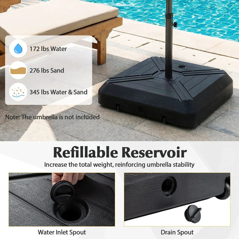 Cantilever Offset Umbrella Base with Wheels for Backyard Poolside by DirectDeals