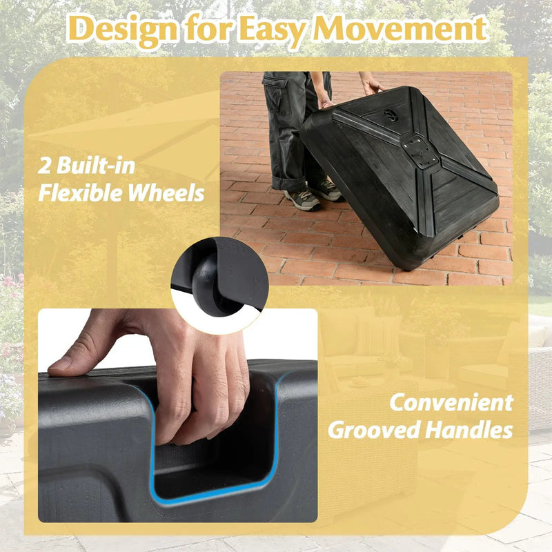 Cantilever Offset Umbrella Base with Wheels for Backyard Poolside by DirectDeals