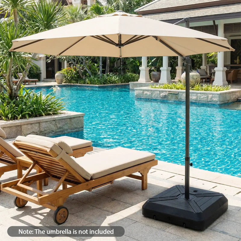 Cantilever Offset Umbrella Base with Wheels for Backyard Poolside by DirectDeals