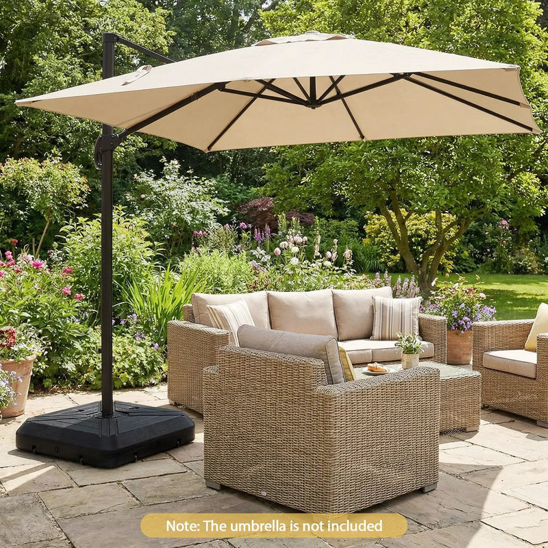 Cantilever Offset Umbrella Base with Wheels for Backyard Poolside by DirectDeals