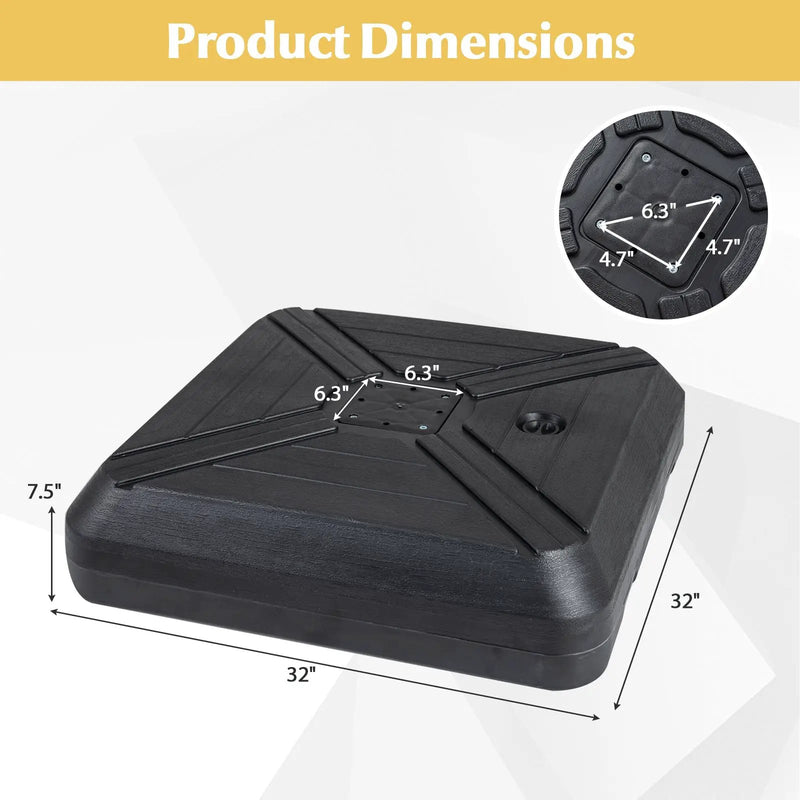 Cantilever Offset Umbrella Base with Wheels for Backyard Poolside by DirectDeals