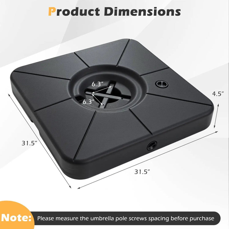 Cantilever Patio Umbrella Base 220 LBS Water and Sand Fillable Weighted Stand by DirectDeals