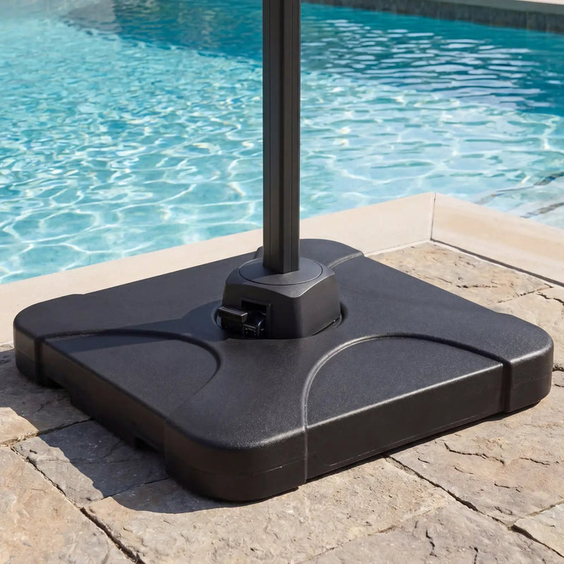 Cantilever Patio Umbrella Base 242 LBS Water and Sand Fillable Weighted Stand by DirectDeals