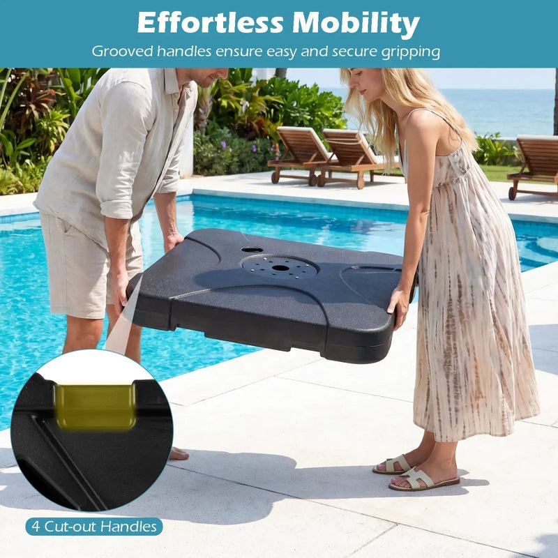 Cantilever Patio Umbrella Base 242 LBS Water and Sand Fillable Weighted Stand by DirectDeals